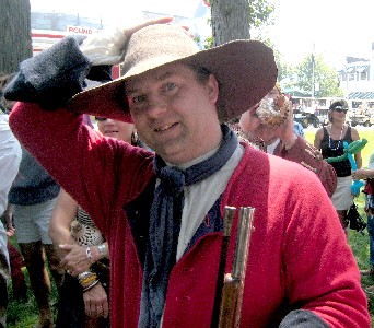 Michael Bagley holding his hat