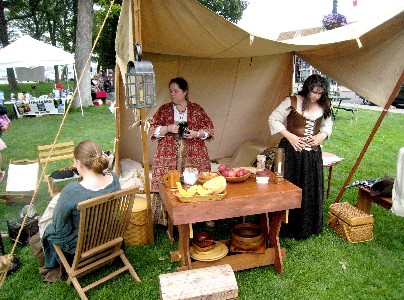 The girls in the girls' tent