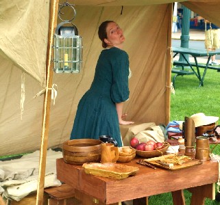 Kate posing in the girl's tent
