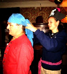 Front Desk Girl Trying to Tie My Kerchief