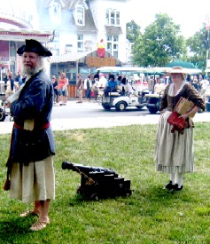 Mark Gist walking his cannon