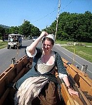 Boat passing a golf cart