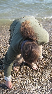 Michael searching for sea glass