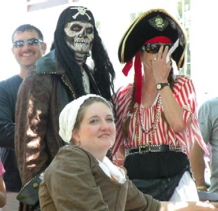 Skeleton pirate over Kate's Shoulder