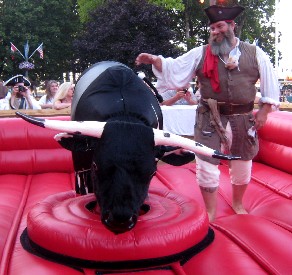 Clint patting the bull