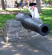 Becci and the cannon