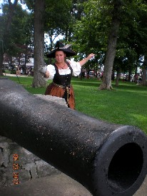 Carla poses with a cannon