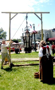 Lisa gets ready to pitch water