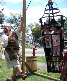 Clint dancing as he hauls away Joe