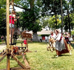 Lisa preparing to throw