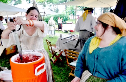 Kate Chopping Ice with a Sword