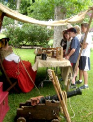 Jennie Addresses the Crowd at the Navigation Table