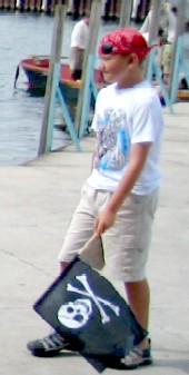 Kid with Pirate Flag