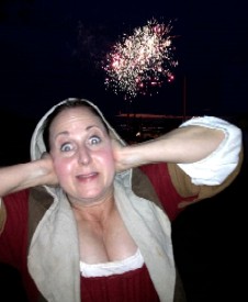 Cheeky Covers Her Ears Because of the Fireworks