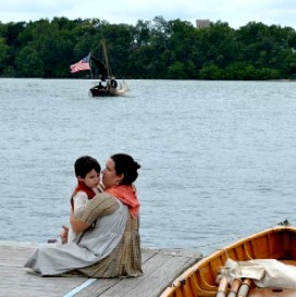 Andrea with Pip on the Doc