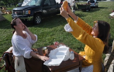 Cheeky and Mary with a Waffle