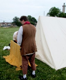 Mission and Bryan Setting a Baby Tent