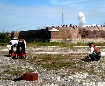 Bone Island Buccaneers fire their cannon