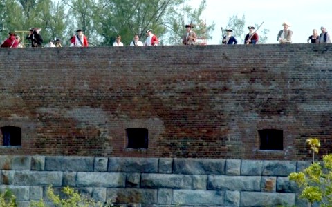 A view of the fort wall from the field