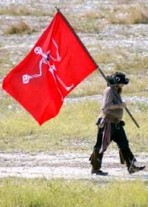 Nigel carrying the BI Flag