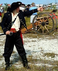 A pirate aiming his pistol