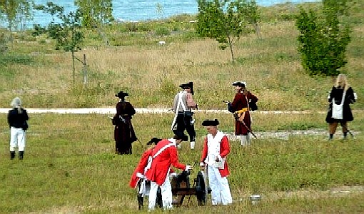 The British cannon and forces