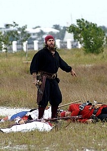 Iron Nigel in the field celebrating.