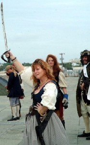 Madam Grace ready to give the All Girl's Cannon Crew the signal to fire.