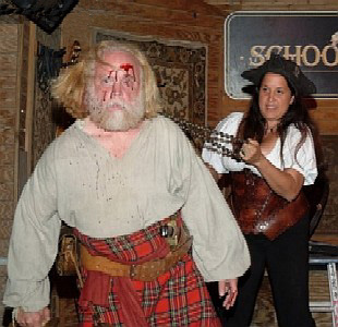 Diosa holding Animal's chain