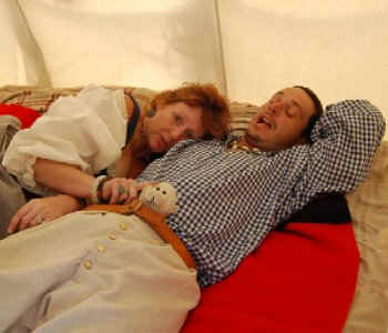 Lob in Dutch's pants with Madam Grace petting him