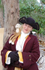 Lob sitting properly on Mary Diamond's shoulder