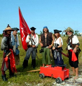 A pirate cannon crew