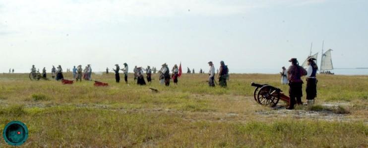 The pirate battle line on the field