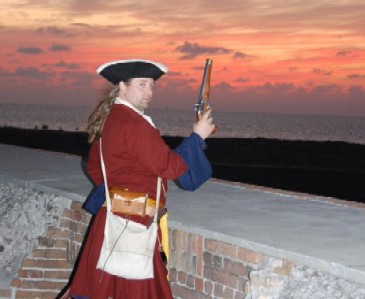 Michael Bagley firing at sunset from the Fort Wall