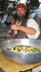 M.A. d'Dogge helping to prepare the salmagundi