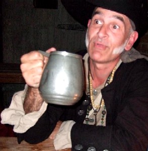 Stynky with a mug of something