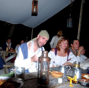 Mark Diamond and Grace dining