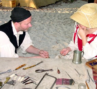 Agnes and Justin putting strings on the scale