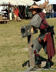 Tiger Lee, resting on the stockades