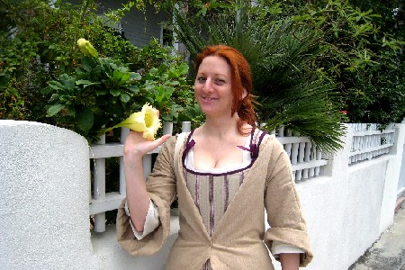 Red Jessi and a flower