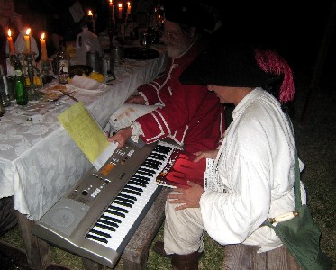 Shay playing her 'clavichord'