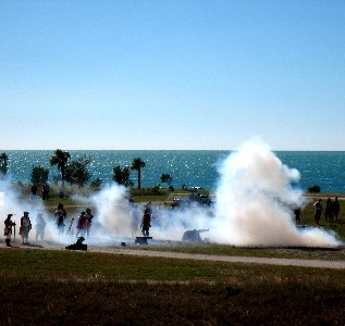 Defenders defending with cannons