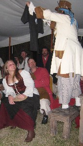 Chrispy threatens with a T-Shirt