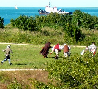 Defenders chasing the pirates
