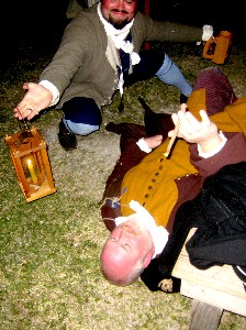 William faints, Jack Roberts holds lantern