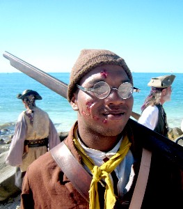 Close up of Israel's fake wounds