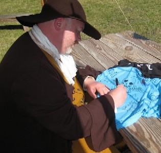 William Red Wake gets all fancy signing Fayma's Shirt