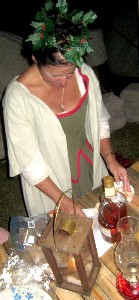 Shay with garland in her hair