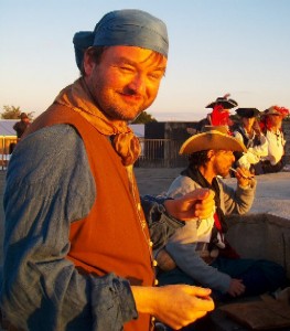 Mission & Patrick at Sunset on the Fort Wall