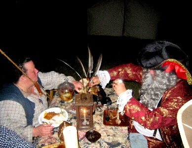 The Commodore & Silkie eating 'pheasant'